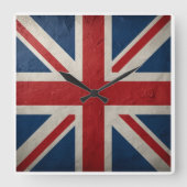 Union Jack flag Vierkante Klok (Voorkant)