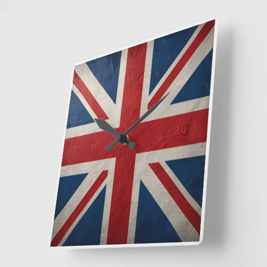 Union Jack flag Vierkante Klok (Hoek)