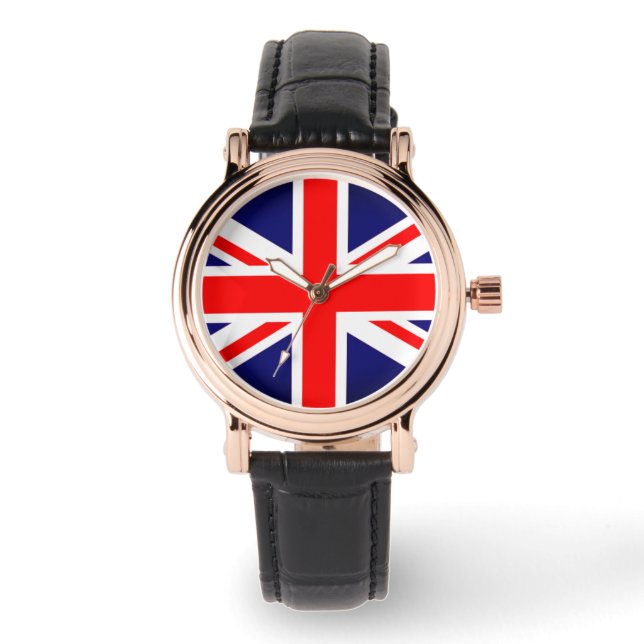 Union Jack Flag Watch Horloge (Voorkant)