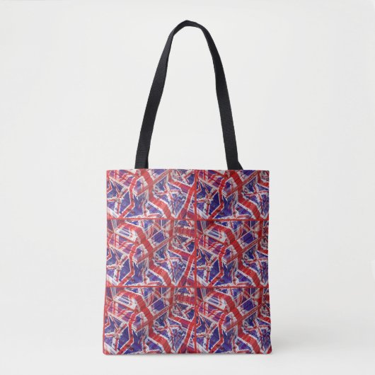 Union Jack Fractal Boodschappentas Tote Bag (Voorkant)