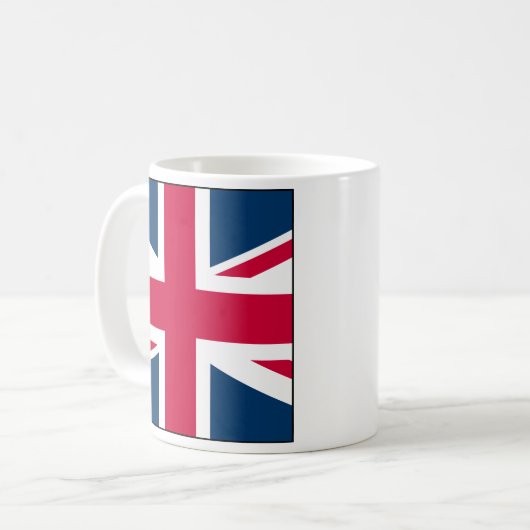 Union Jack Full Side Square Design Coffee Mug Koffiemok (Voorkant links)