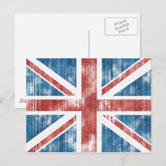 Union Jack gedragen Briefkaart (Voorkant / Achterkant)