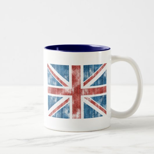 Union Jack gedragen Tweekleurige Koffiemok (Rechts)