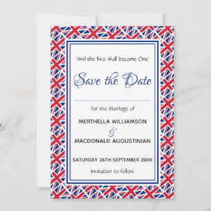 UNION JACK Gepersonaliseerd Schrift Stijlvol UK Save The Date