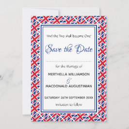 UNION JACK Gepersonaliseerd Schrift Stijlvol UK Save The Date
