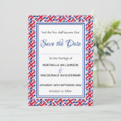 UNION JACK Gepersonaliseerd Schrift Stijlvol UK Save The Date (Staand voorkant)