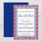 UNION JACK Gepersonaliseerd Schrift Stijlvol UK Save The Date (Voorkant / Achterkant)