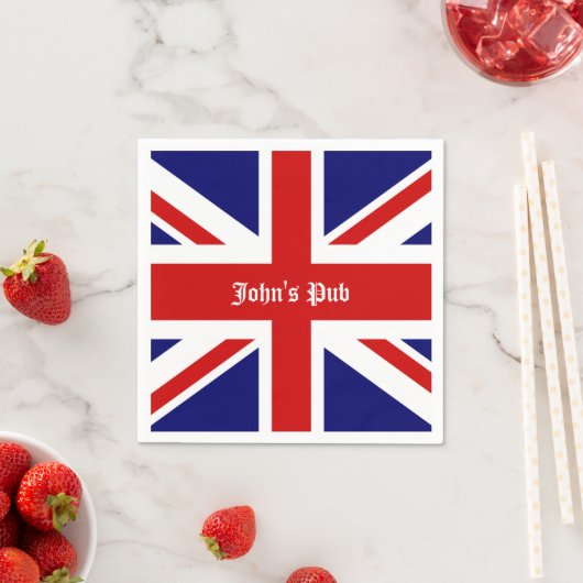 Union Jack Gepersonaliseerde Britse pub Servetten (Insitu)