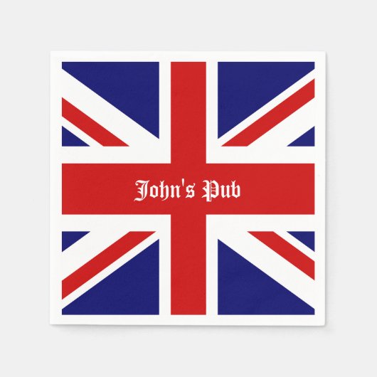 Union Jack Gepersonaliseerde Britse pub Servetten (Voorkant)
