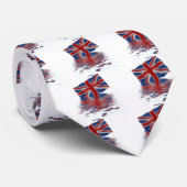 Union Jack gereflecteerd in water Stropdas (Opgerold)