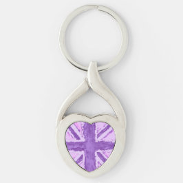 Union Jack geschilderd UK Art Damson Sleutelhanger