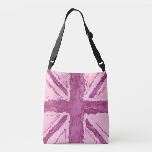 Union Jack geschilderd UK Art Plum Crossbody Tas (Achterkant)