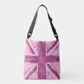 Union Jack geschilderd UK Art Plum Crossbody Tas (Voorkant)