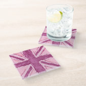 Union Jack geschilderd UK Art Plum Glazen Onderzetter (Schuin)