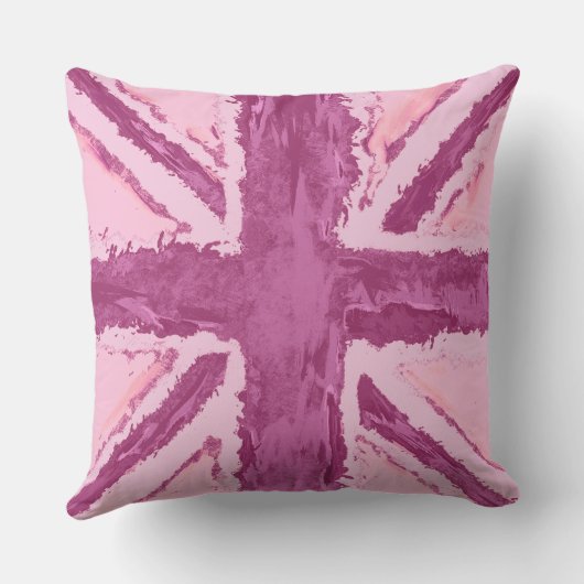 Union Jack geschilderd UK Art Plum Kussen (Achterkant)