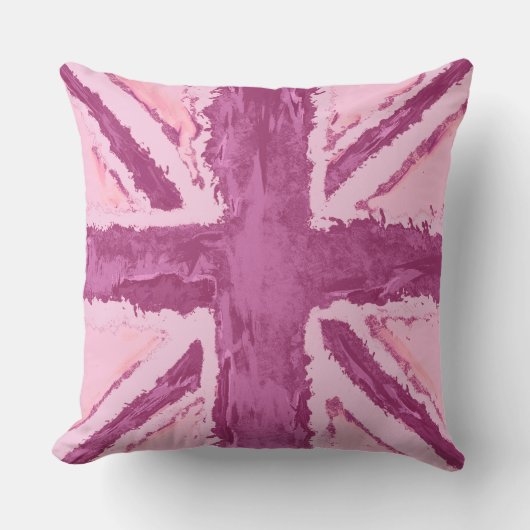 Union Jack geschilderd UK Art Plum Kussen (Voorkant)