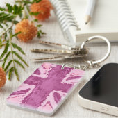 Union Jack geschilderd UK Art Plum Sleutelhanger (Voorkant Rechts)