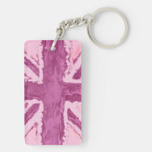 Union Jack geschilderd UK Art Plum Sleutelhanger (achterkant)