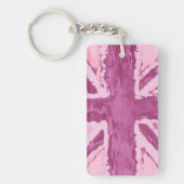 Union Jack geschilderd UK Art Plum Sleutelhanger (Voorkant)