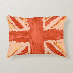Union Jack geschilderd UK Art Tangerine door Heva Accent Kussen