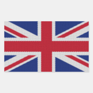 Union Jack geweven vlag Rechthoekige Sticker