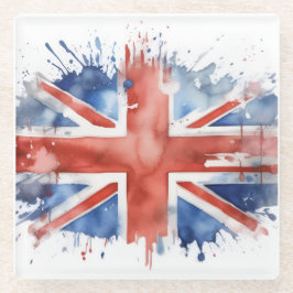 union jack glass coaster glazen onderzetter