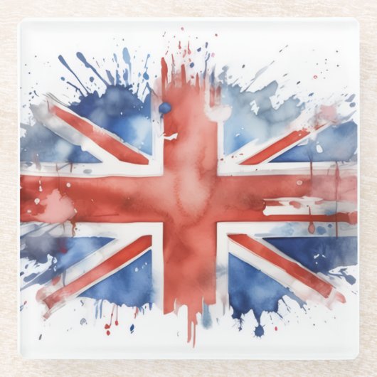 union jack glass coaster glazen onderzetter (Voorkant)