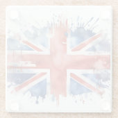 union jack glass coaster glazen onderzetter (Achterkant)