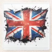 Union jack glass coaster glazen onderzetter (Voorkant)