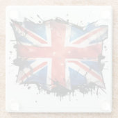 Union jack glass coaster glazen onderzetter (Achterkant)