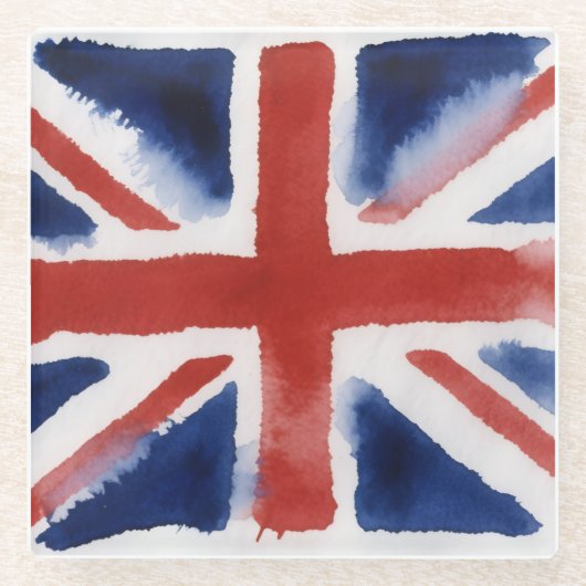 Union jack glass coaster glazen onderzetter (Voorkant)
