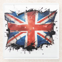 Union jack glazen onderzetter