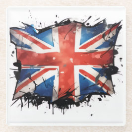 Union jack glazen onderzetter
