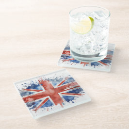 union jack glazen onderzetter