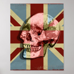 Union Jack glimlachend Poster voor moderne wandkun