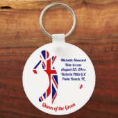 Union Jack Golf Hole-in-one herdenking Sleutelhanger (Voorkant)