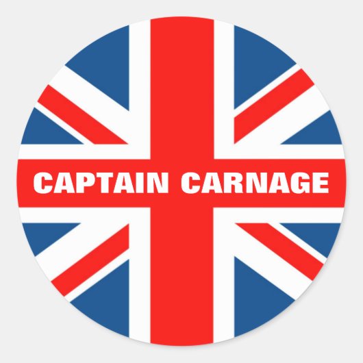 Union Jack grappig Ronde Sticker (Voorkant)