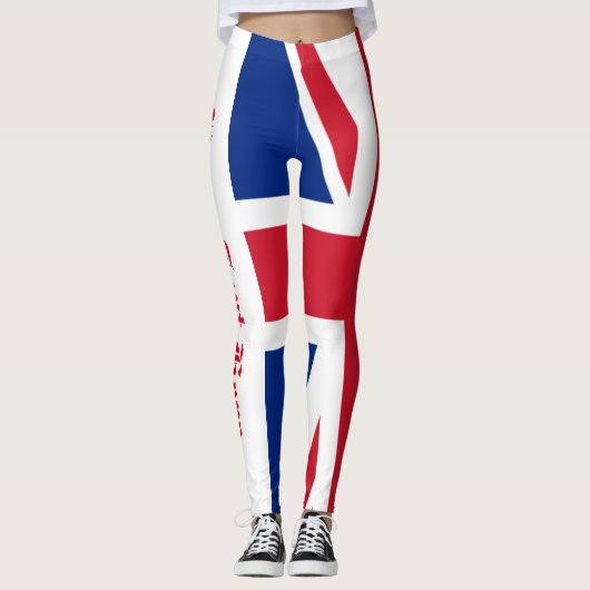 Union Jack Great Britain Jouw tekst Leggings (Voorkant)