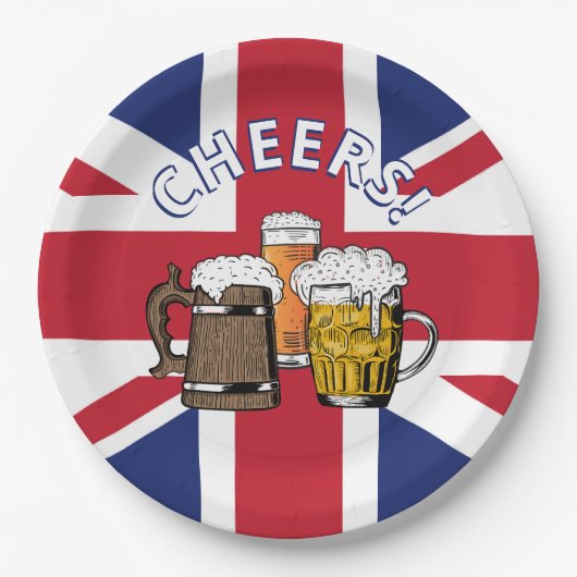 UNION JACK Great British Beer Papieren Bordje (Voorkant)