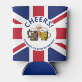 UNION JACK Groot-Brittannië Cartoon 3 Cheers Beers Blikjeskoeler (Voorkant)