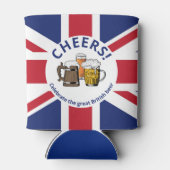 UNION JACK Groot-Brittannië Cartoon 3 Cheers Beers Blikjeskoeler (Achterkant)
