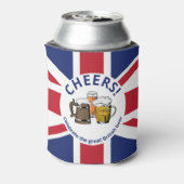 UNION JACK Groot-Brittannië Cartoon 3 Cheers Beers Blikjeskoeler (Blikje Achterkant)