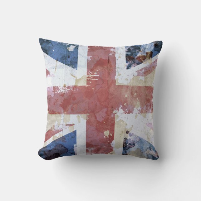 Union Jack Grunge Kussen (Voorkant)