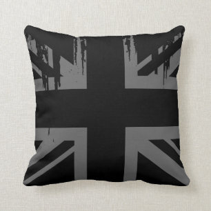 Union Jack (grunge Silver UK vlag) Kussen