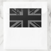 Union Jack (grunge Silver UK vlag) Rechthoekige Sticker (Tas)
