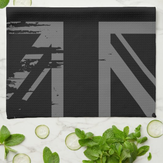 Union Jack (grunge Silver UK vlag) Theedoek (Gevouwen)