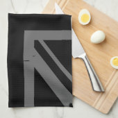 Union Jack (grunge Silver UK vlag) Theedoek (Quarter Fold)