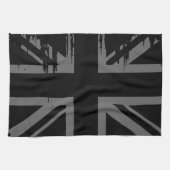Union Jack (grunge Silver UK vlag) Theedoek (Horizontaal)