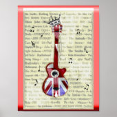 Union Jack Guitar British Rock Music Theme Poster (Voorkant)