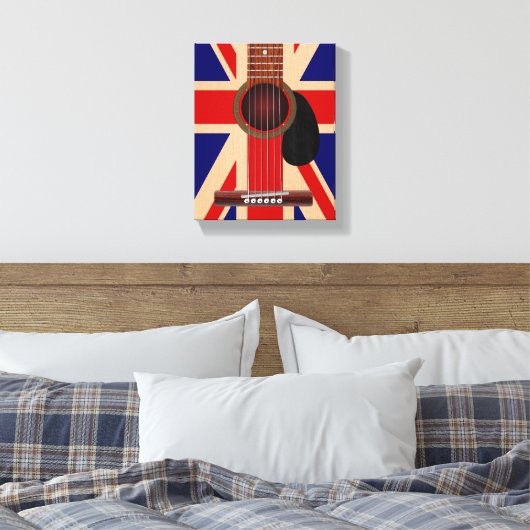 Union Jack Guitar Canvas Afdruk (Insitu (Slaapkamer))